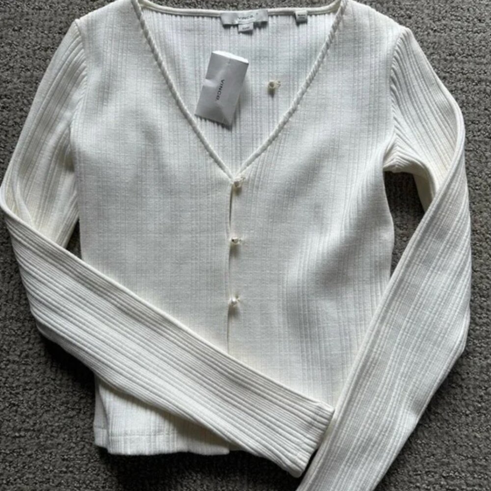 Vince Pearl Button Cardigan (Size XS)